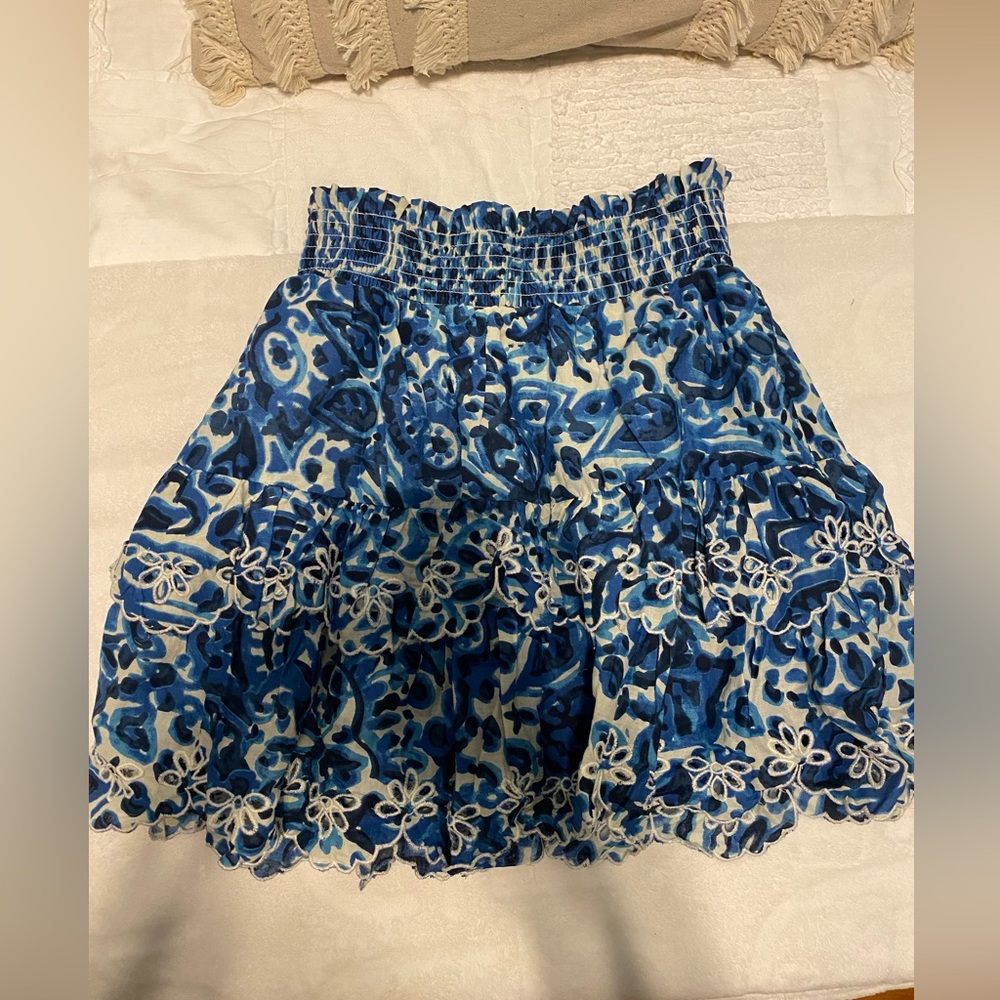 House of Harlow blue floral mini skirt